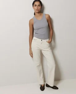 Jeans rectos crudo