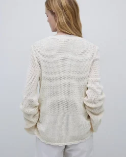Jersey calado lazo blanco roto