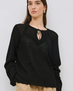 Jersey calado lazo negro
