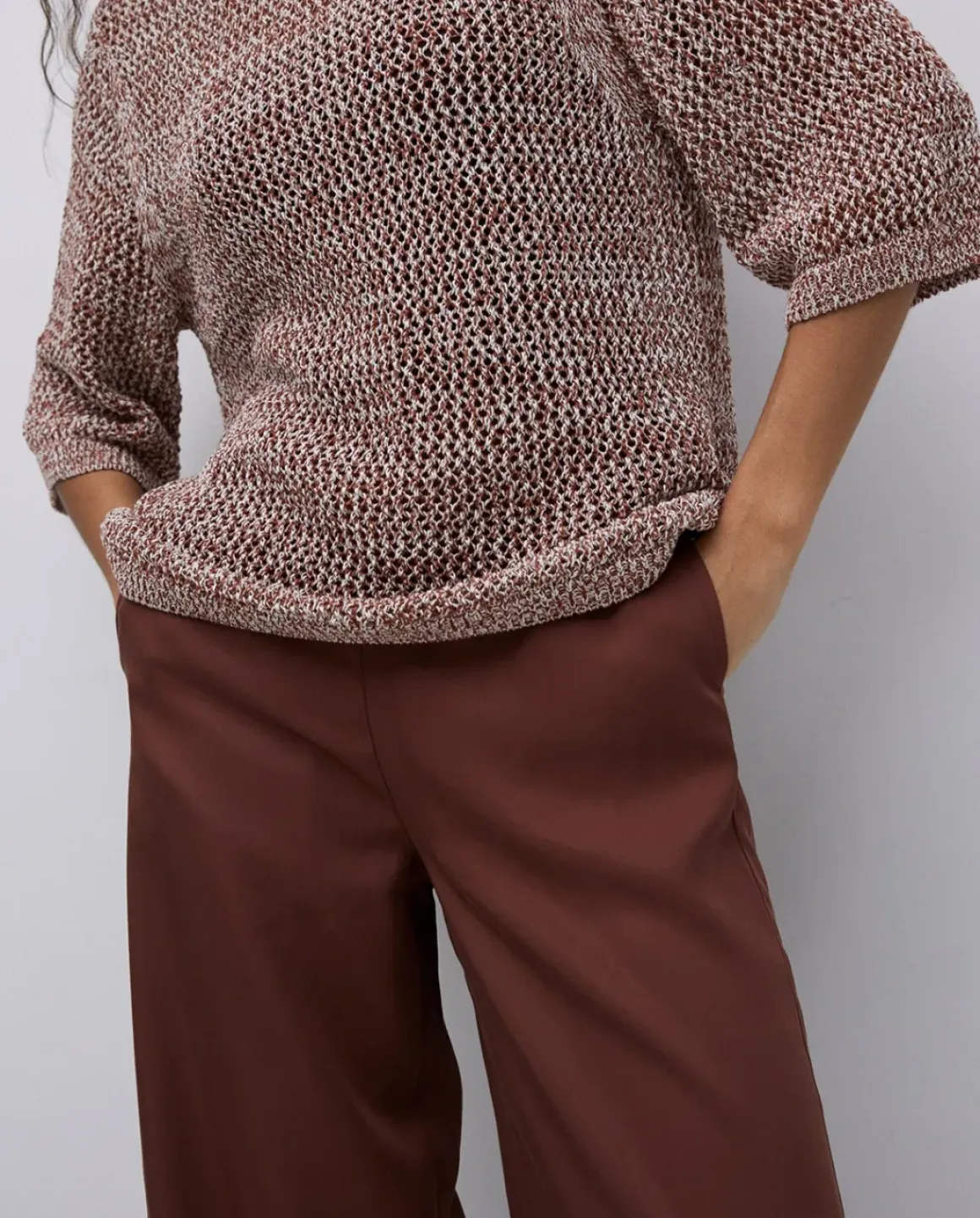 Jersey calado terracota