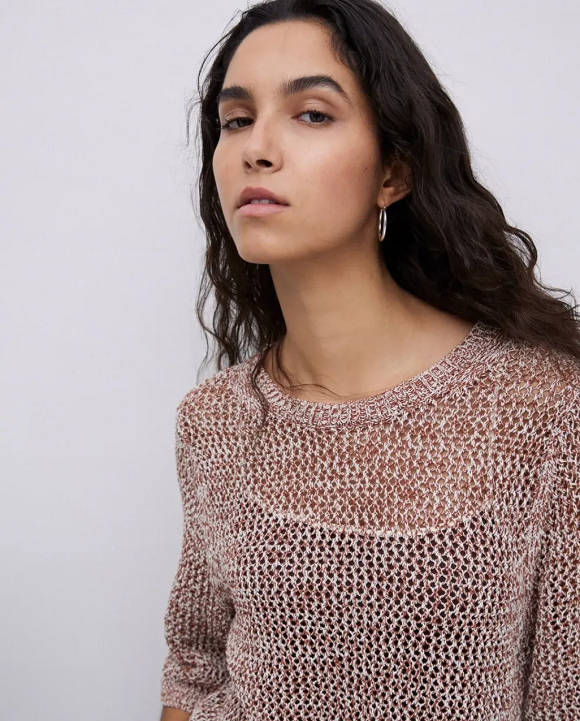 Jersey calado terracota