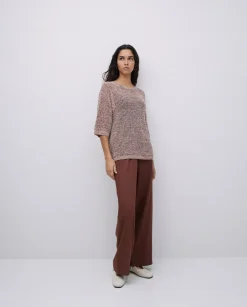 Jersey calado terracota