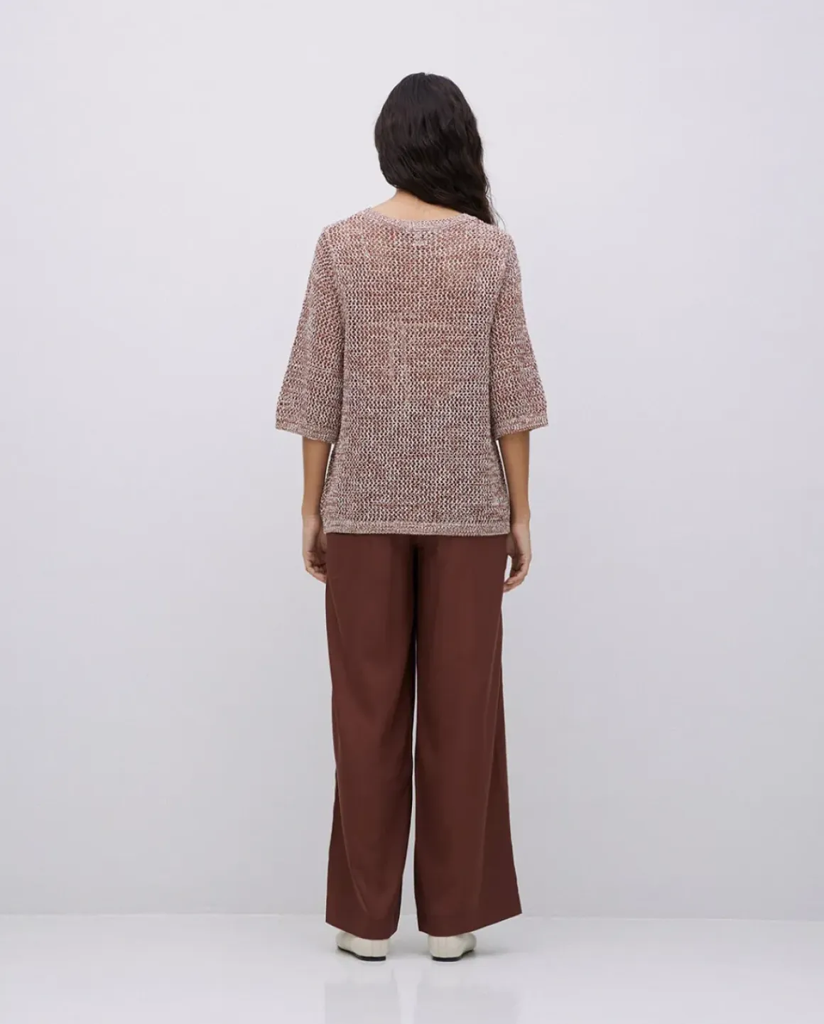 Jersey calado terracota