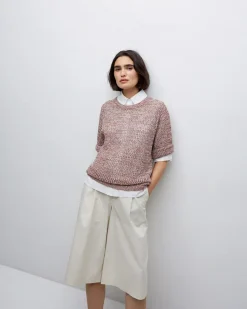 Jersey calado terracota