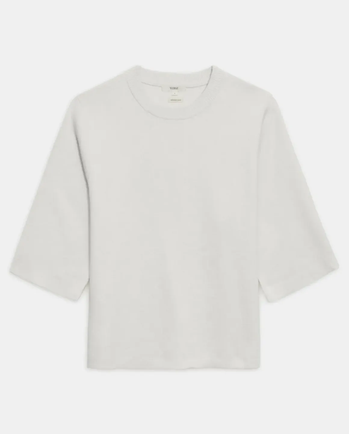 Jersey con cashmere manga 3/4 crudo