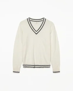 Jersey cuello pico crudo