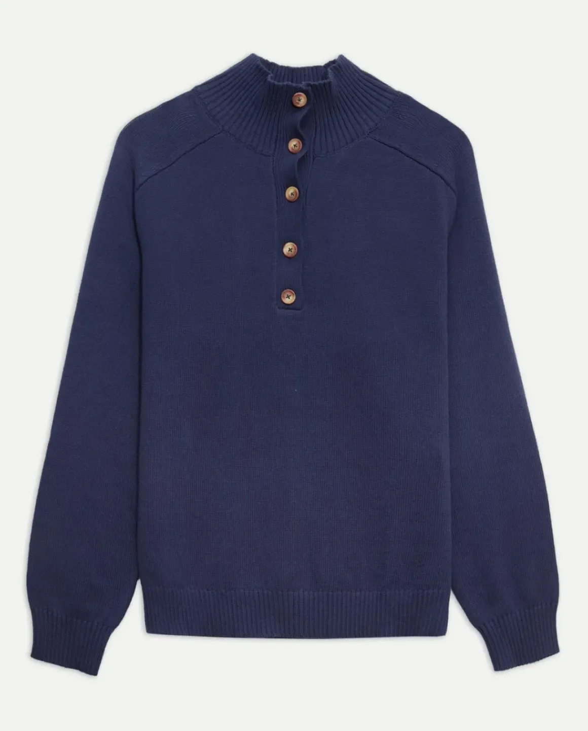 Jersey de punto con botones azul oscuro