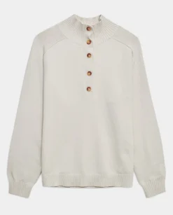 Jersey de punto con botones crudo