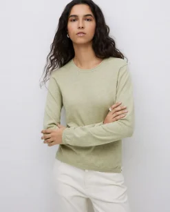 Jersey escote redondo algodón orgánico verde claro