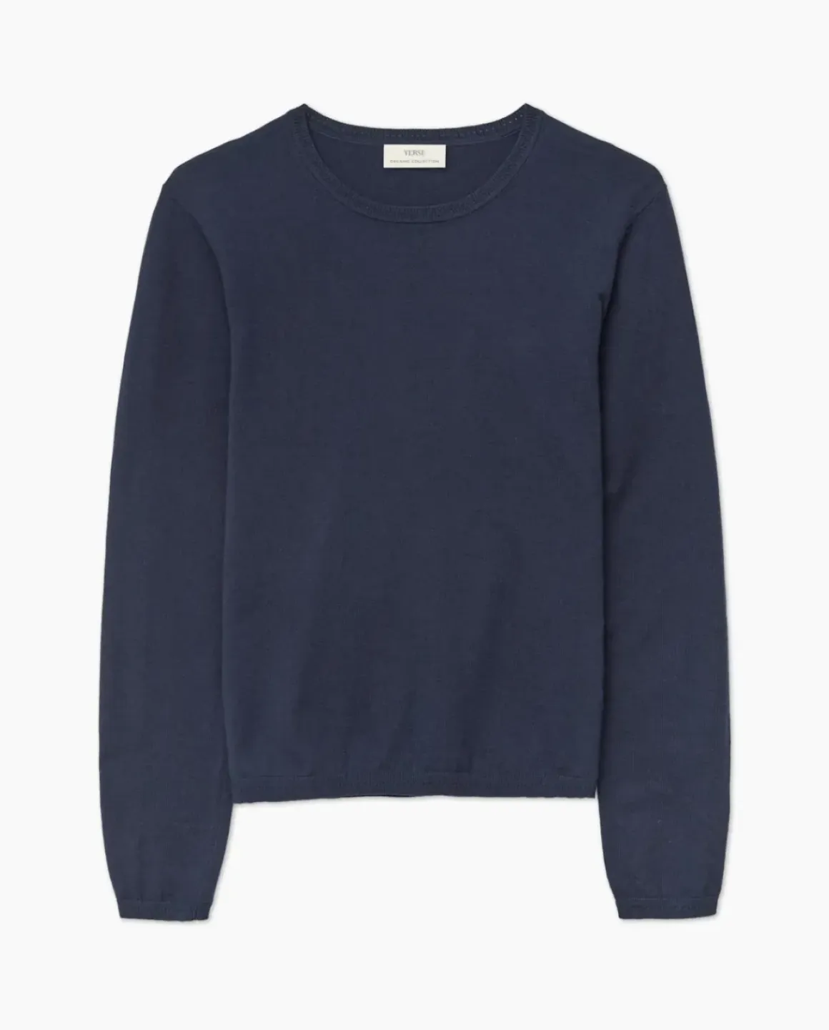 Jersey escote redondo algodón orgánico azul oscuro