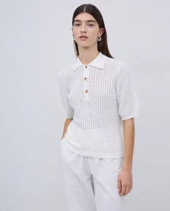 Jersey punto calado blanco
