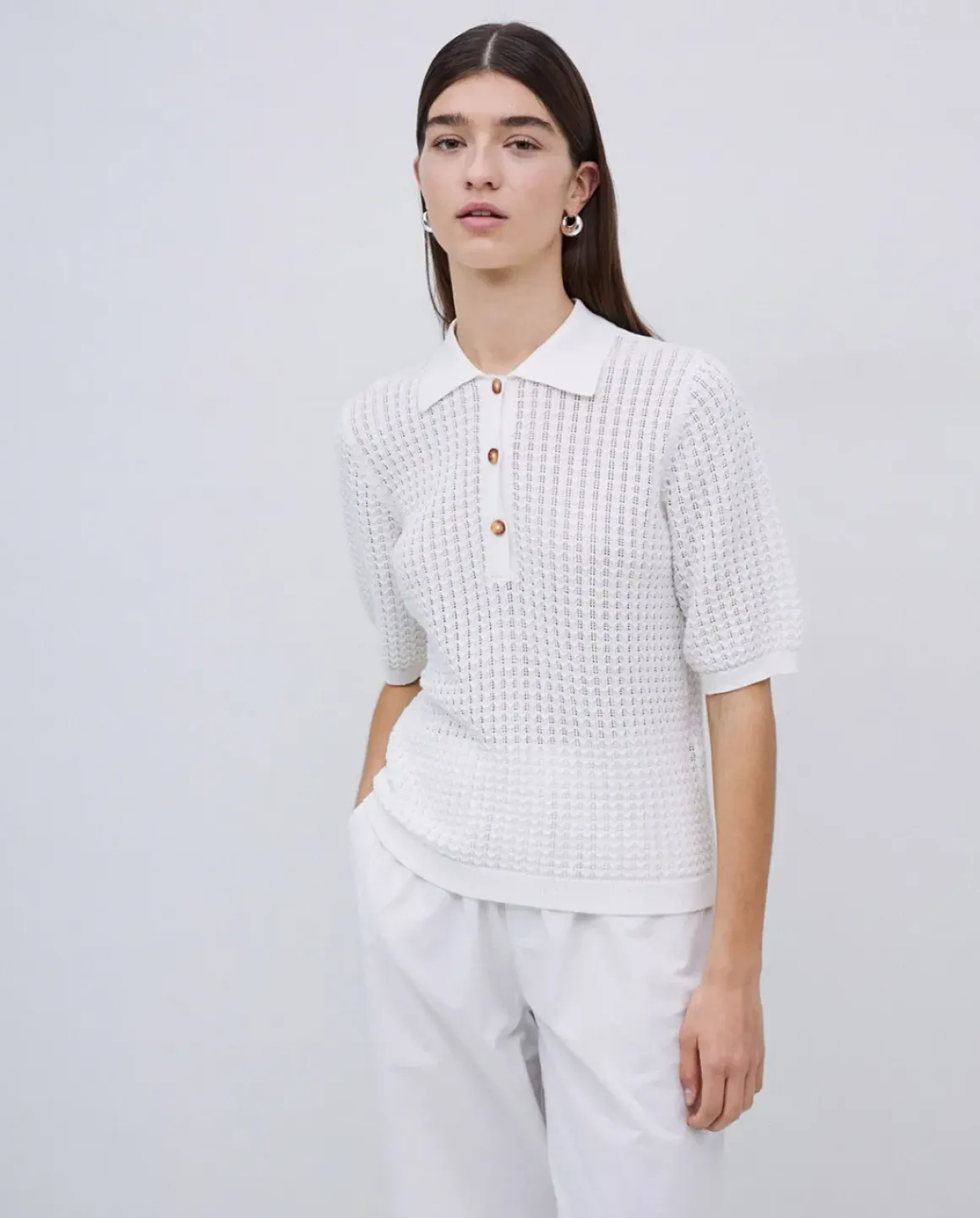 Jersey punto calado blanco