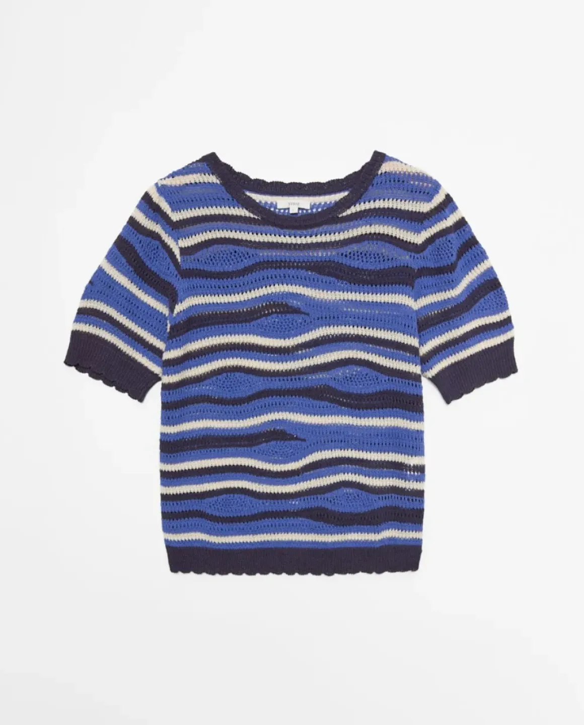Jersey punto manga corta azul