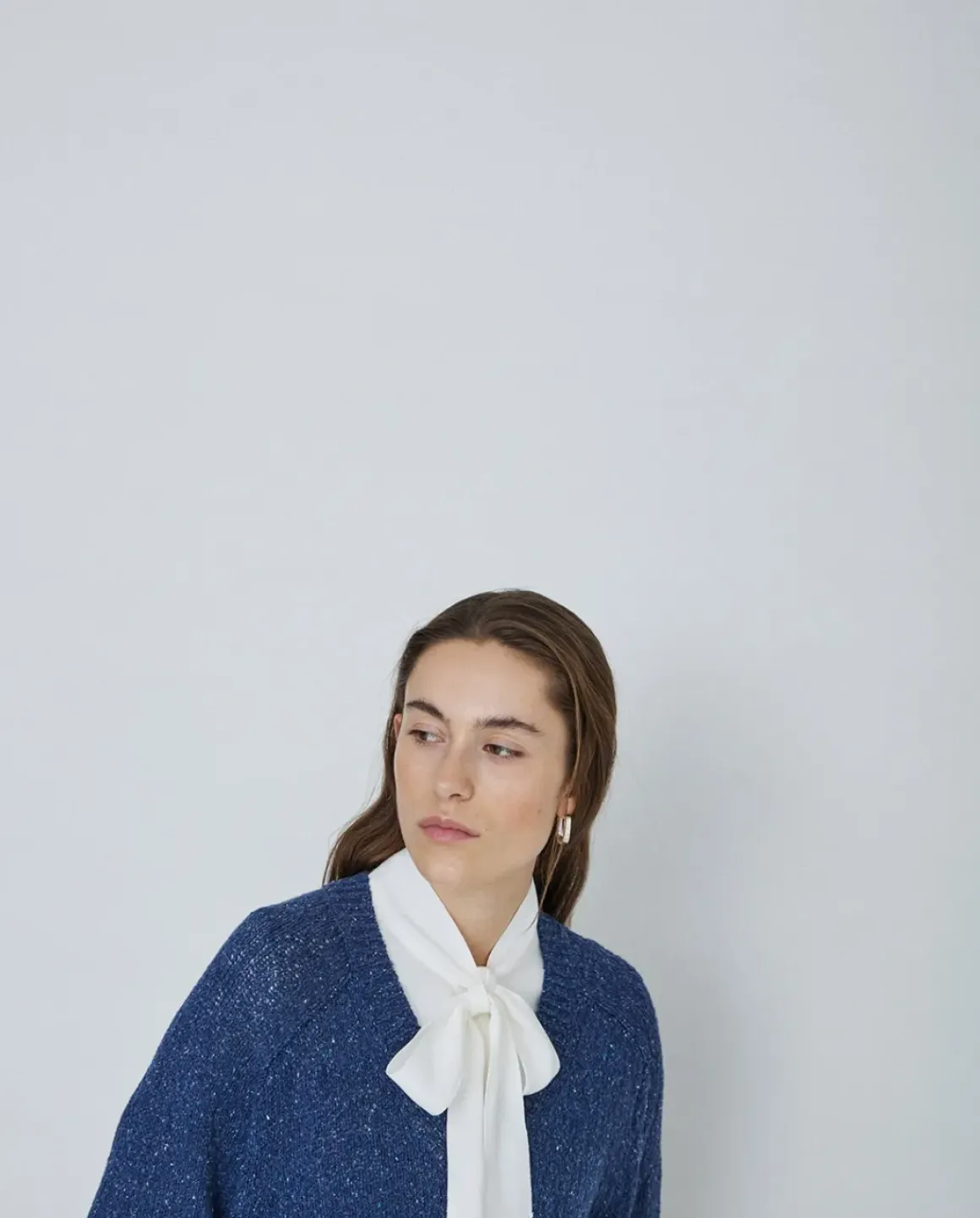 Jersey tejido lino y seda azul oscuro