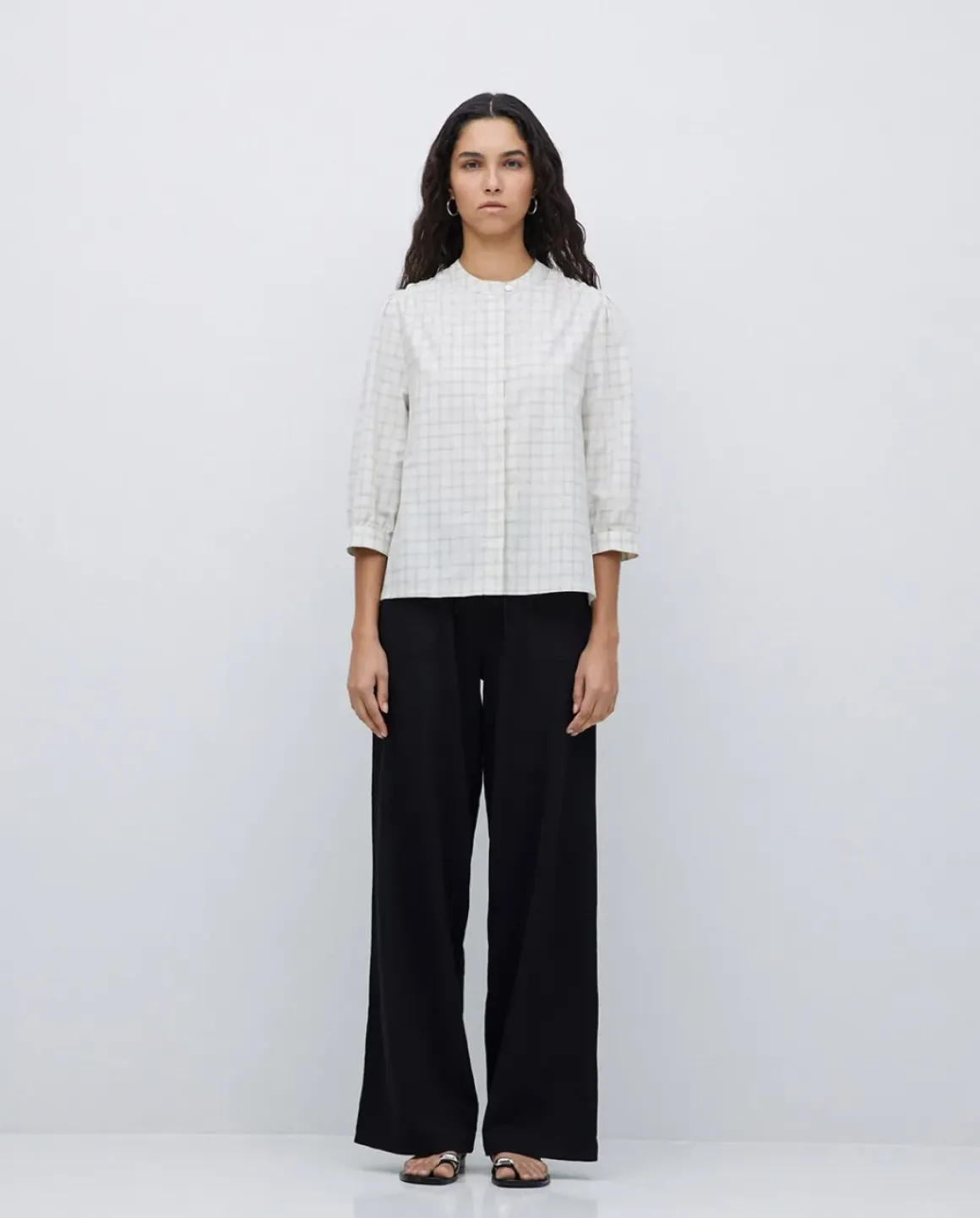 Pantalones algodón cintura elástica negro