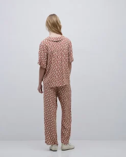 Pantalones cropped terracota