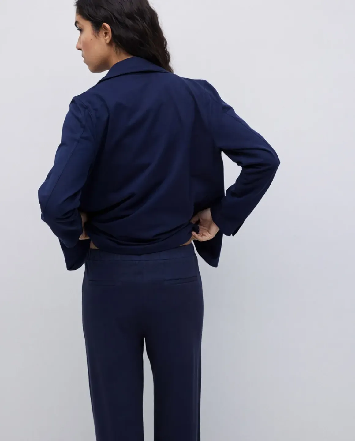 Pantalones de punto algodón azul oscuro