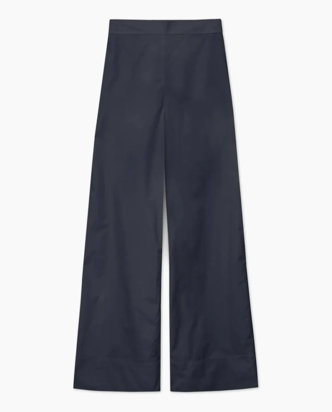 Pantalones popelín wide leg azul oscuro