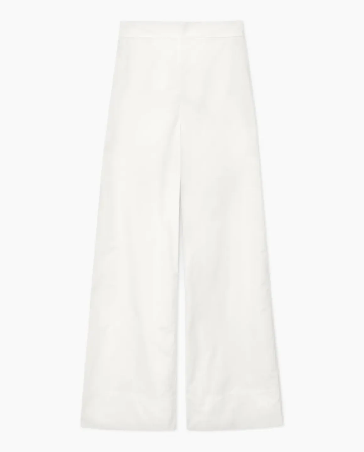 Pantalones popelín wide leg blanco