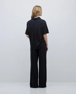 Pantalones punto fluidos negro