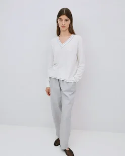 Pantalones rectos popelín gris