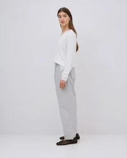 Pantalones rectos popelín gris