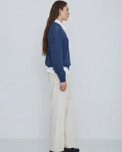 Pantalones sarga de algodón rectos crudo