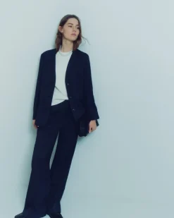 Pantalones wide leg azul marino