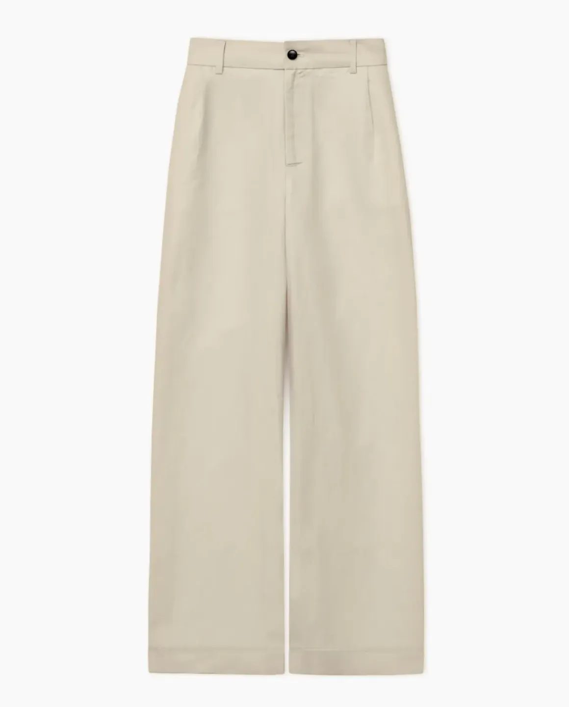 Pantalones wide leg pinzas crudo