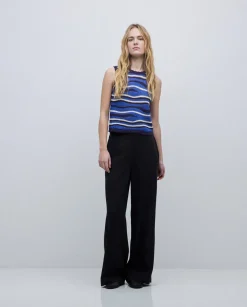 Pantalones wide leg tencel negro