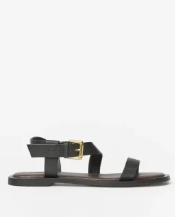 Sandalias piel tiras ajustables chocolate