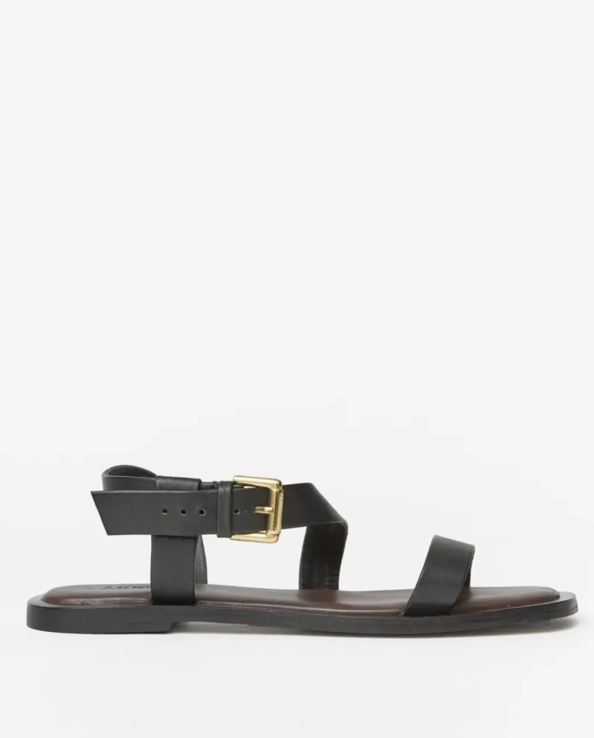 Sandalias piel tiras ajustables chocolate
