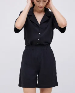 Short muselina negro