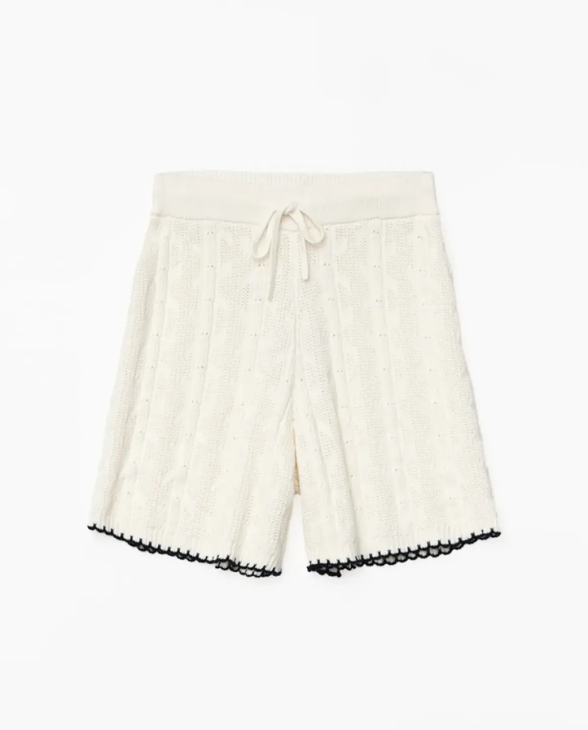 Short punto contraste blanco roto