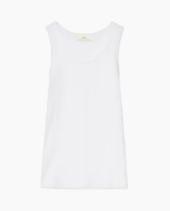 Top canalé 100% algodón orgánico blanco