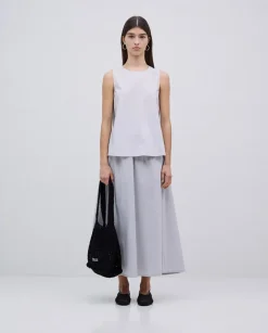 Top popelín gris