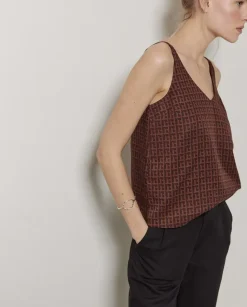 Top Tencel pico chocolate