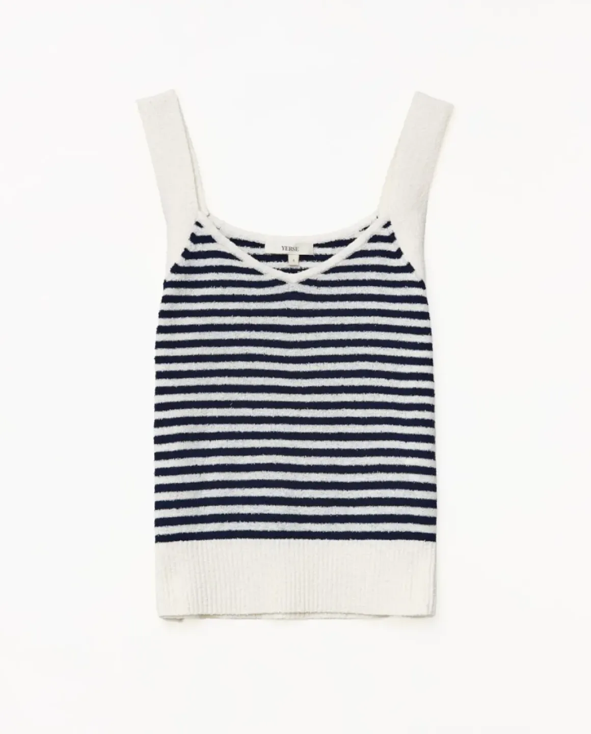 Top tirantes escote pico rayas azul oscuro