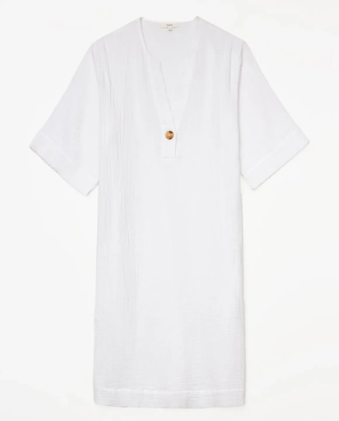 Vestido corto doble gasa blanco