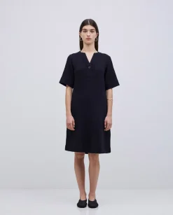 Vestido corto doble gasa negro