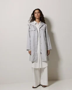Vestido cuello camisero popelín blanco