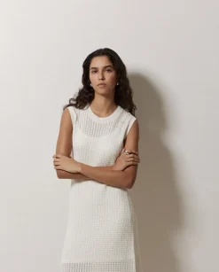 Vestido largo calado blanco