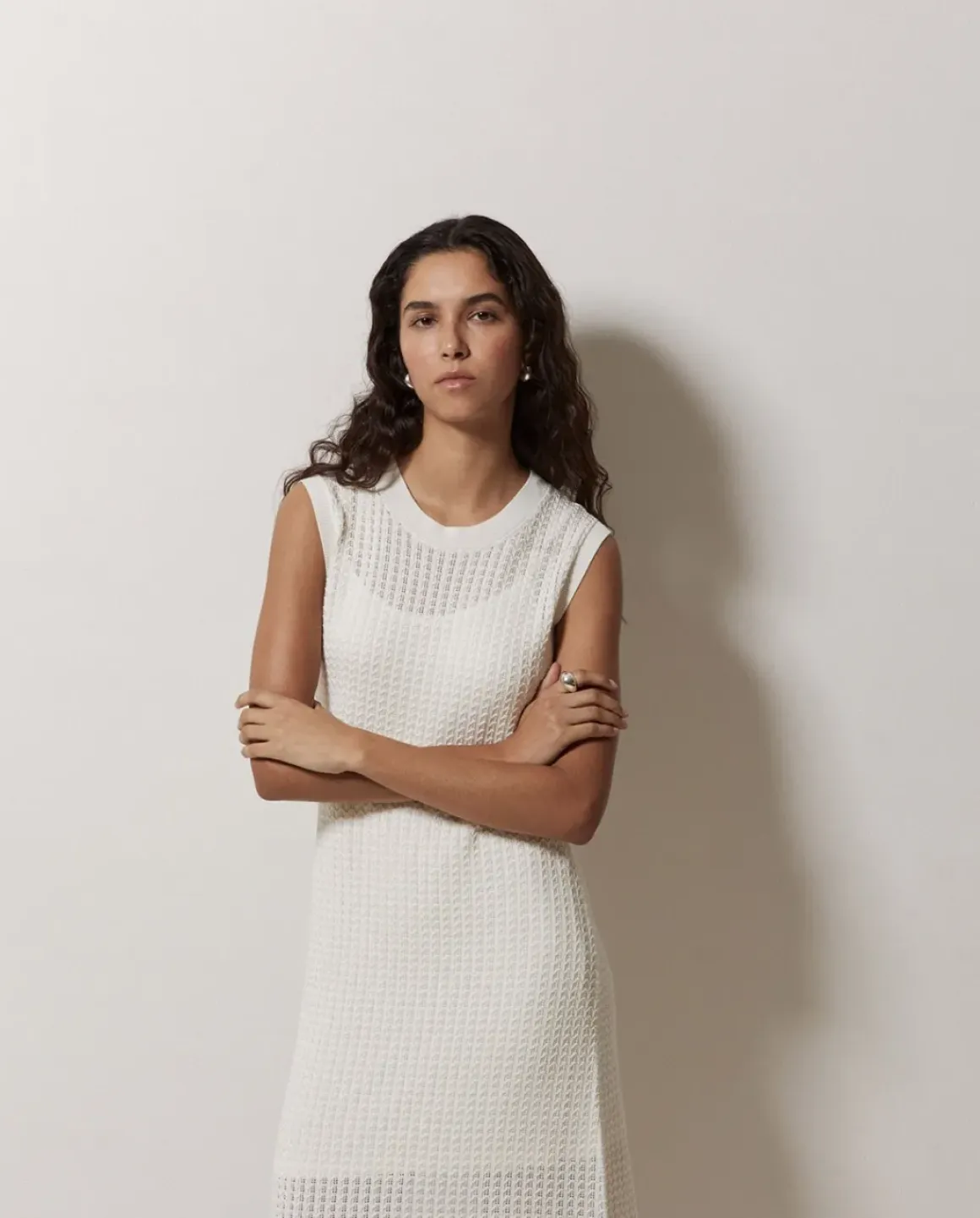 Vestido largo calado blanco