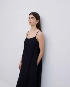 Vestido largo doble gasa negro