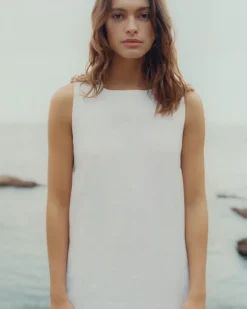 Vestido 100% lino blanco