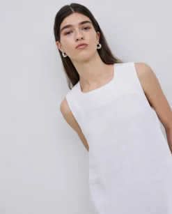 Vestido 100% lino blanco