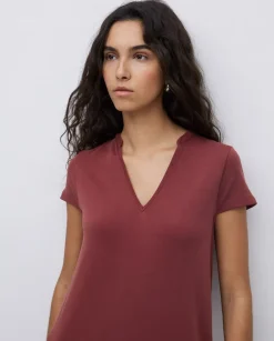 Vestido midi manga japonesa granate